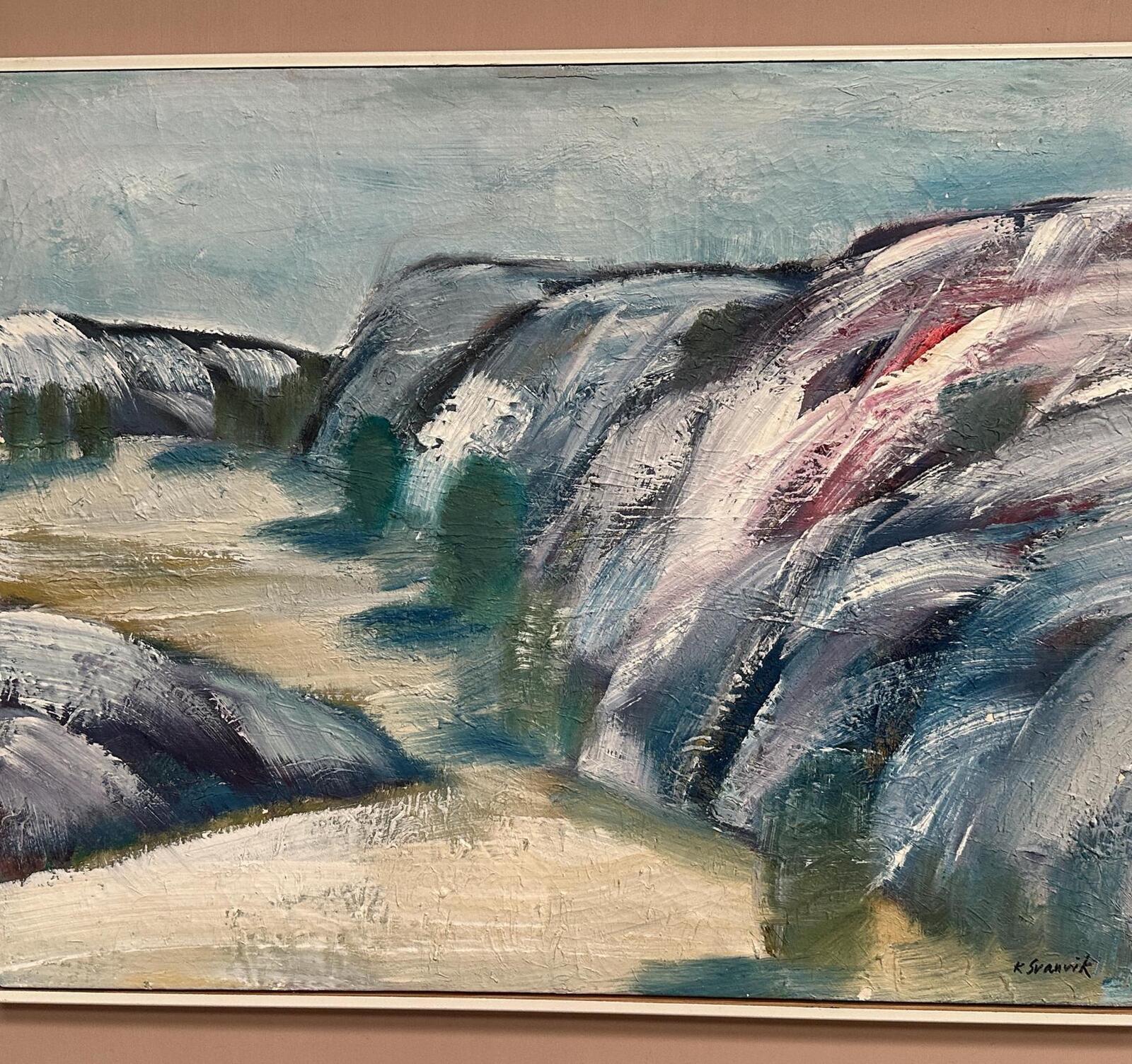 Swedish Oil on Canvas – “Valleys” by K. Svanvik – Signed
