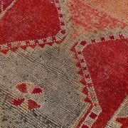 Tapis kilim ancien tons rouges et gris, motifs géométriques turcs,99x343 Cm