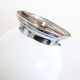Plafonnier opaline boule sur socle inox