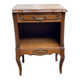 Table de chevet Louis XV en bois avec tiroir et niche