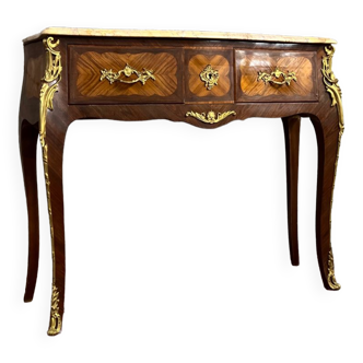 Peruquiere console in marquetry stamped Dissidi and Louis XV style threads