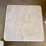 Square travertine coffee tables