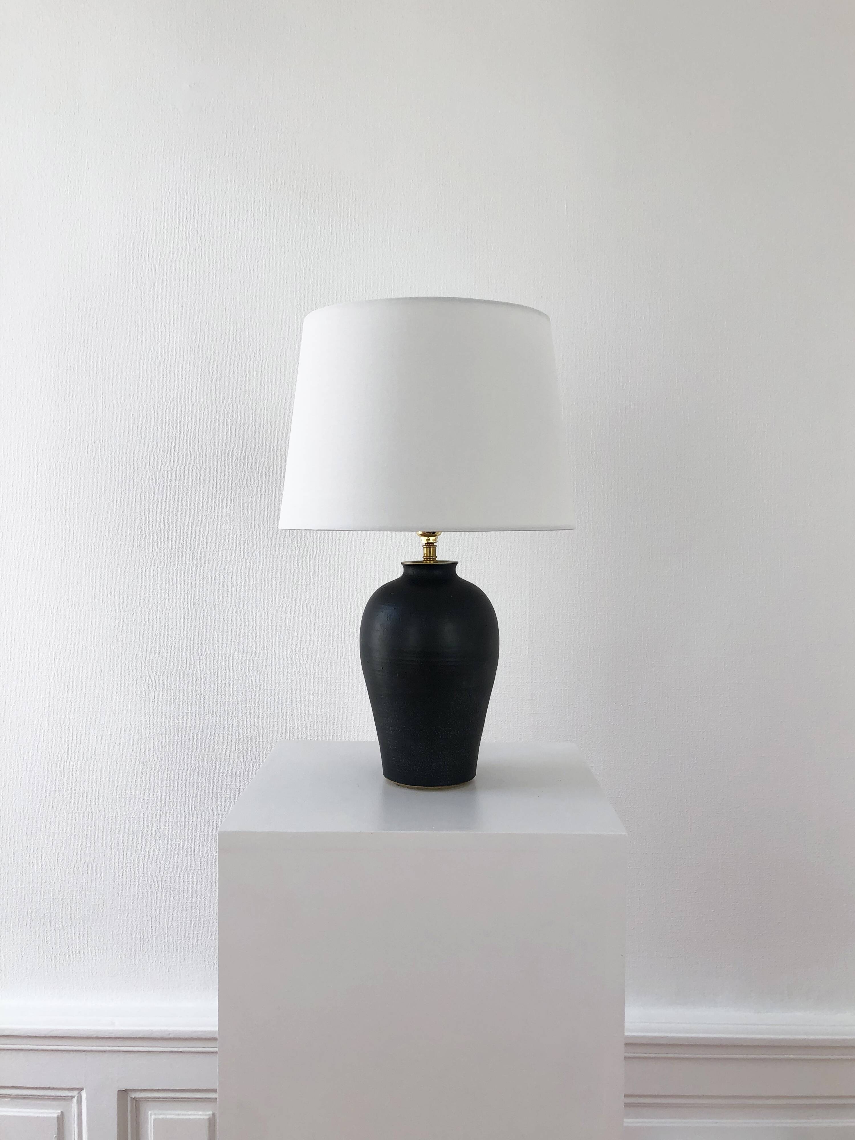 Lampe balustre en céramique vintage