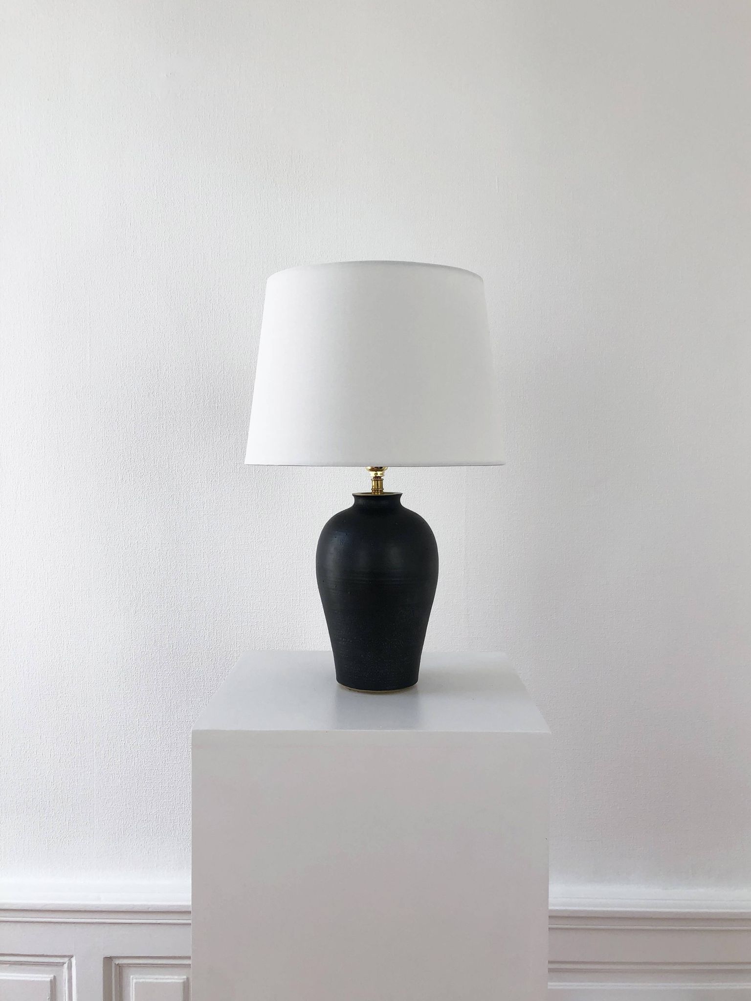 Vintage ceramic baluster lamp