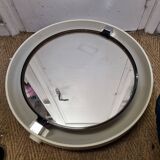 Round tilting mirror with light from 1970 (62cm)