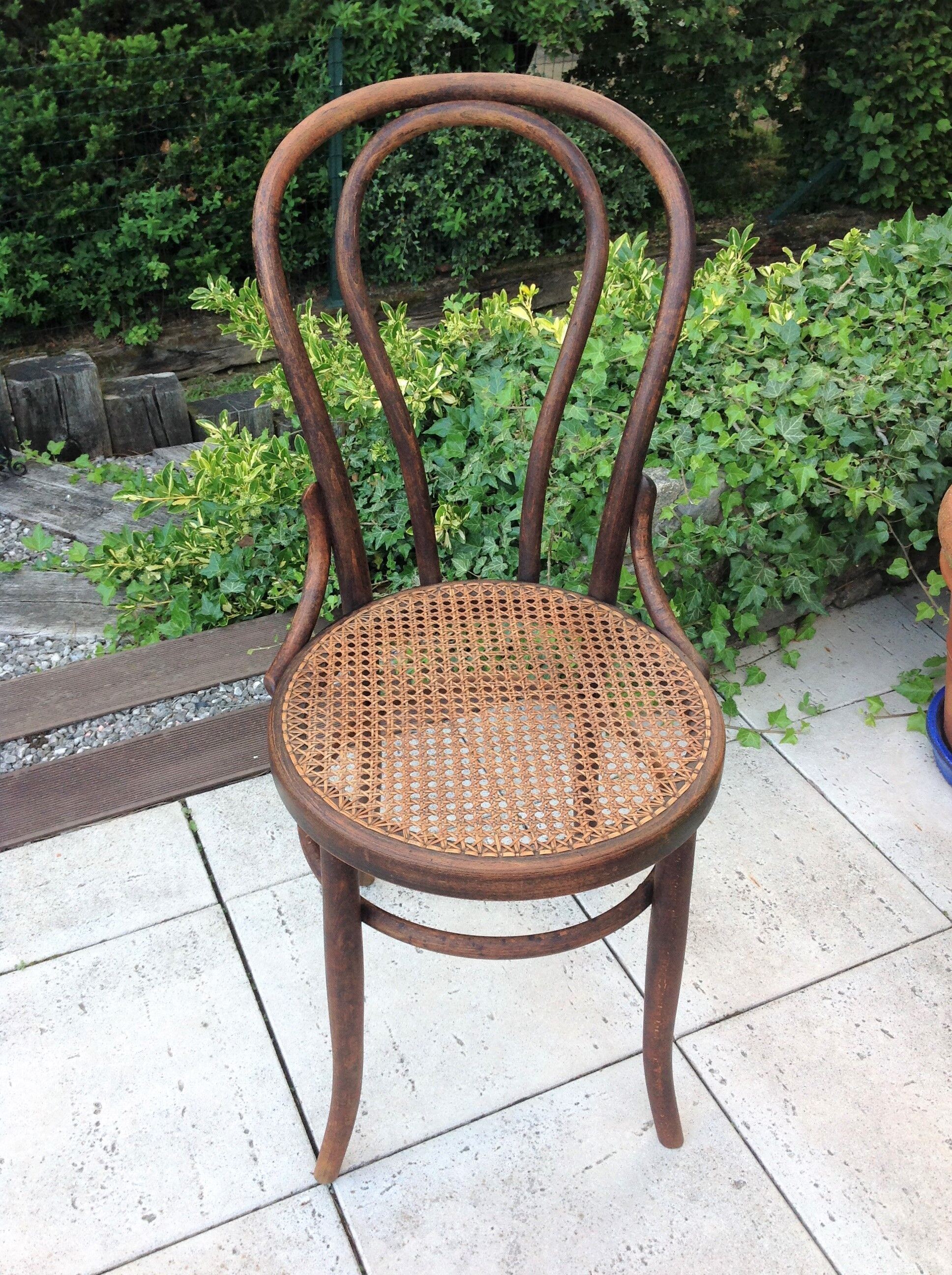 Fischel bistro chair with cannate / vintage seat 30s-40s