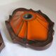 Ensemble de 2 lampes allemandes orange de mur en céramique de la lave de la 1960 / 70s