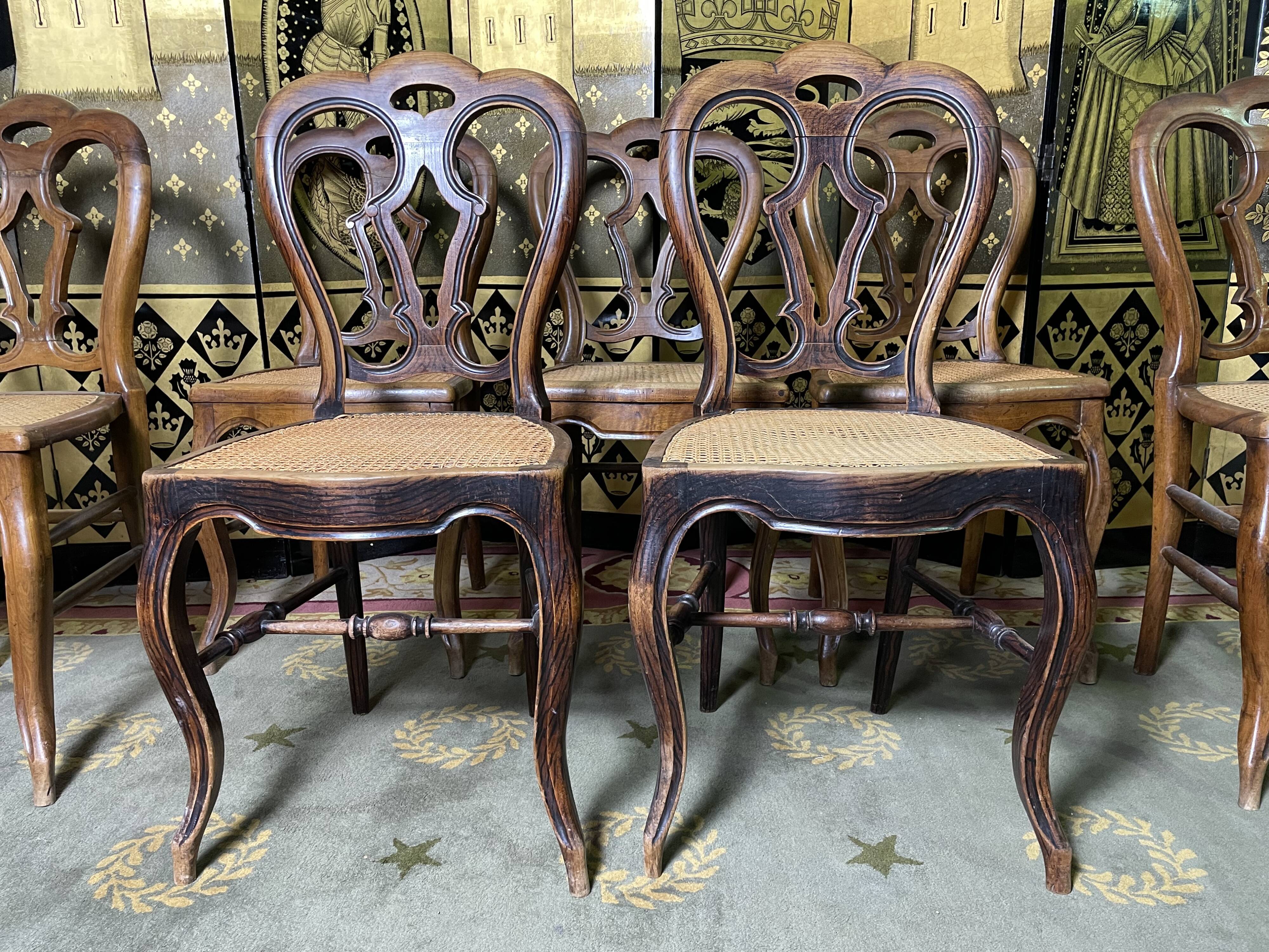 Suite of 7 Louis Philippe chairs