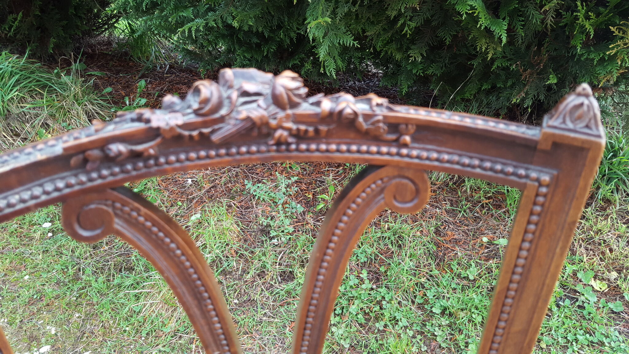 Pair of Louis XVI style walnut chairs