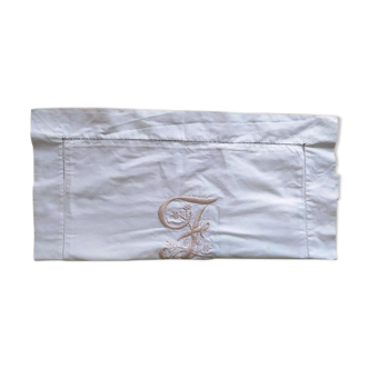 Pillow baby cushion embroidered monogram F from Valombreuse