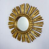 Mid-century gilded wooden sunburst mirror, Italy, 1950
