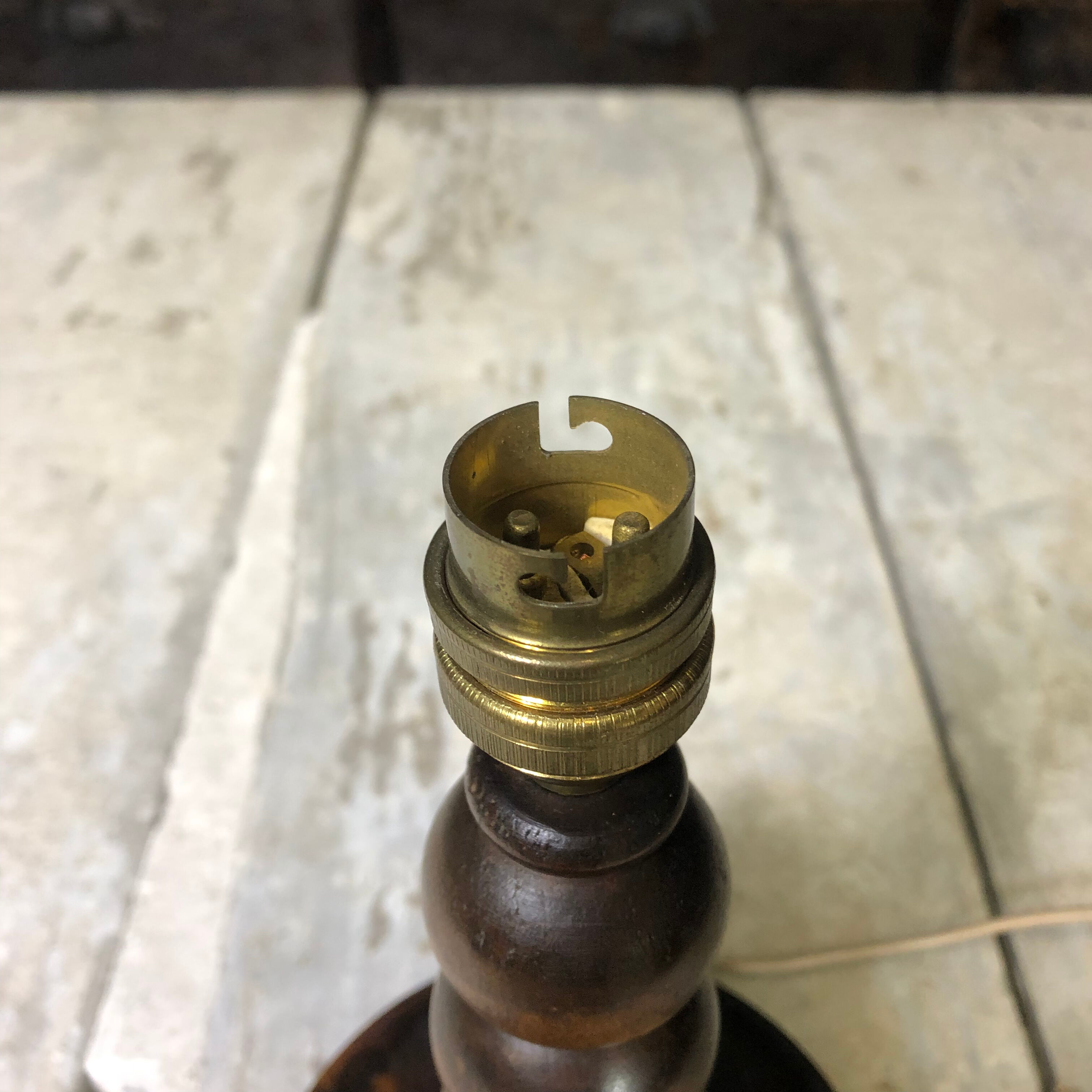 Old wooden lamp foot