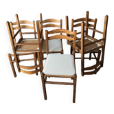 Set of Baumann square wooden chairs