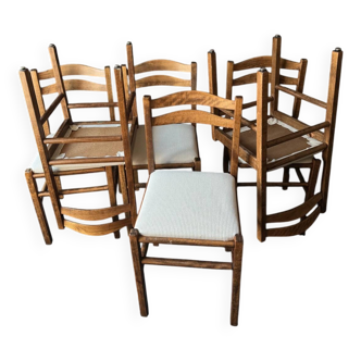 Lot de chaises carré bois Baumann