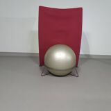 Italian modern bordeaux red ball chair san siro designed by fabrizio ballardini, 1995