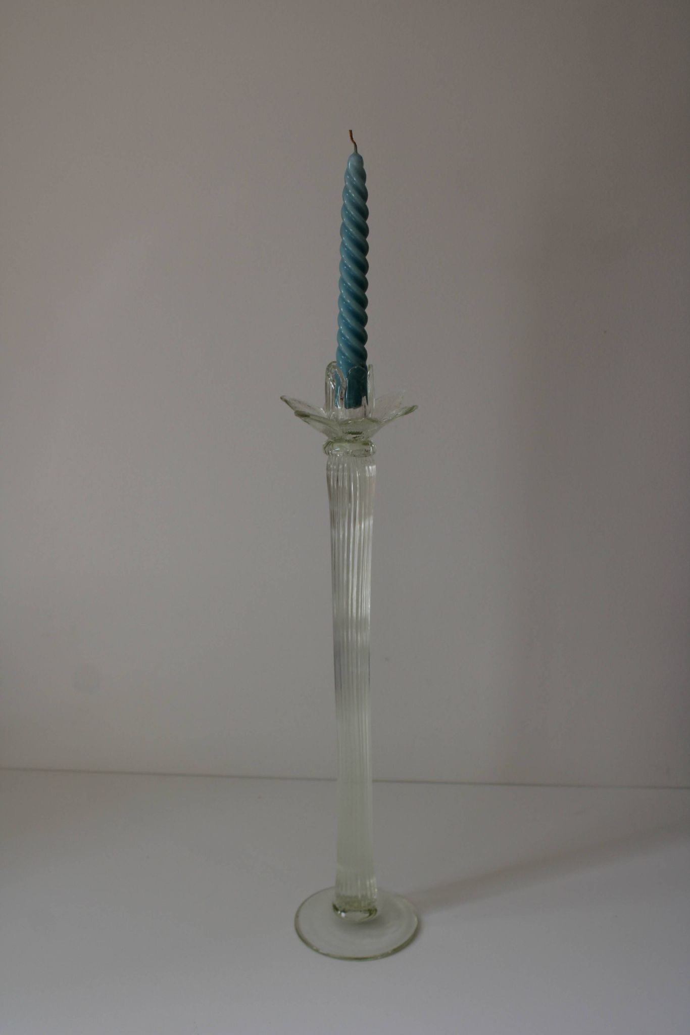 Grand bougeoir Murano transparent ancien
