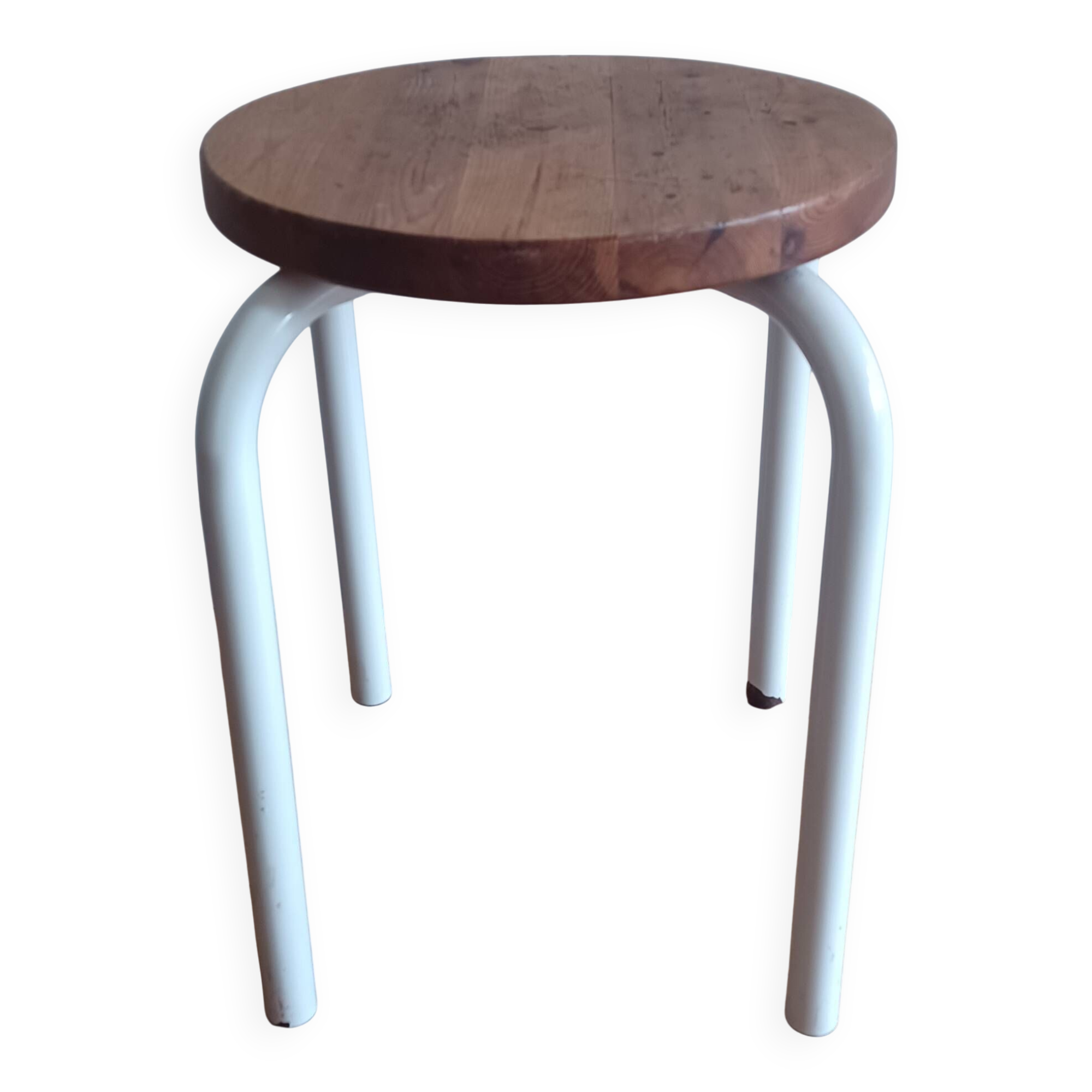 Tabouret en métal et bois, 1960-1970