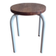 Tabouret en métal et bois, 1960-1970