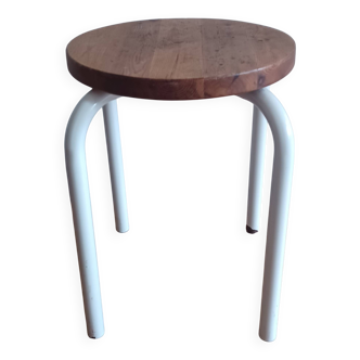 Tabouret en métal et bois, 1960-1970