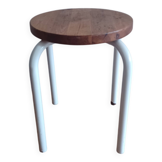 Metal and Wood Stool, 1960s-1970s