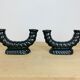 Pair of black Longchamp ceramic candle holders 50s