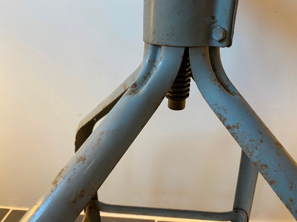 Nicolle industrial architect high chair swivel up adjustable metal gray 1950