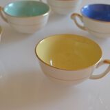 5 earthenware coffee or tea cups from saint amand france 1950