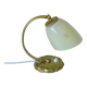 Antique Bedside Lamp / Art Deco Desk Lamp / Brass Table Light / Hand Blown