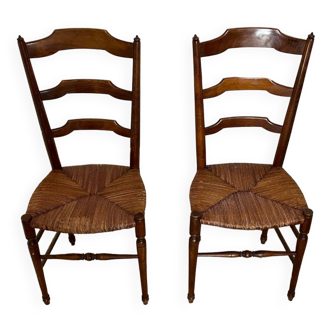 Lot de 2 chaises empaillées anciennes