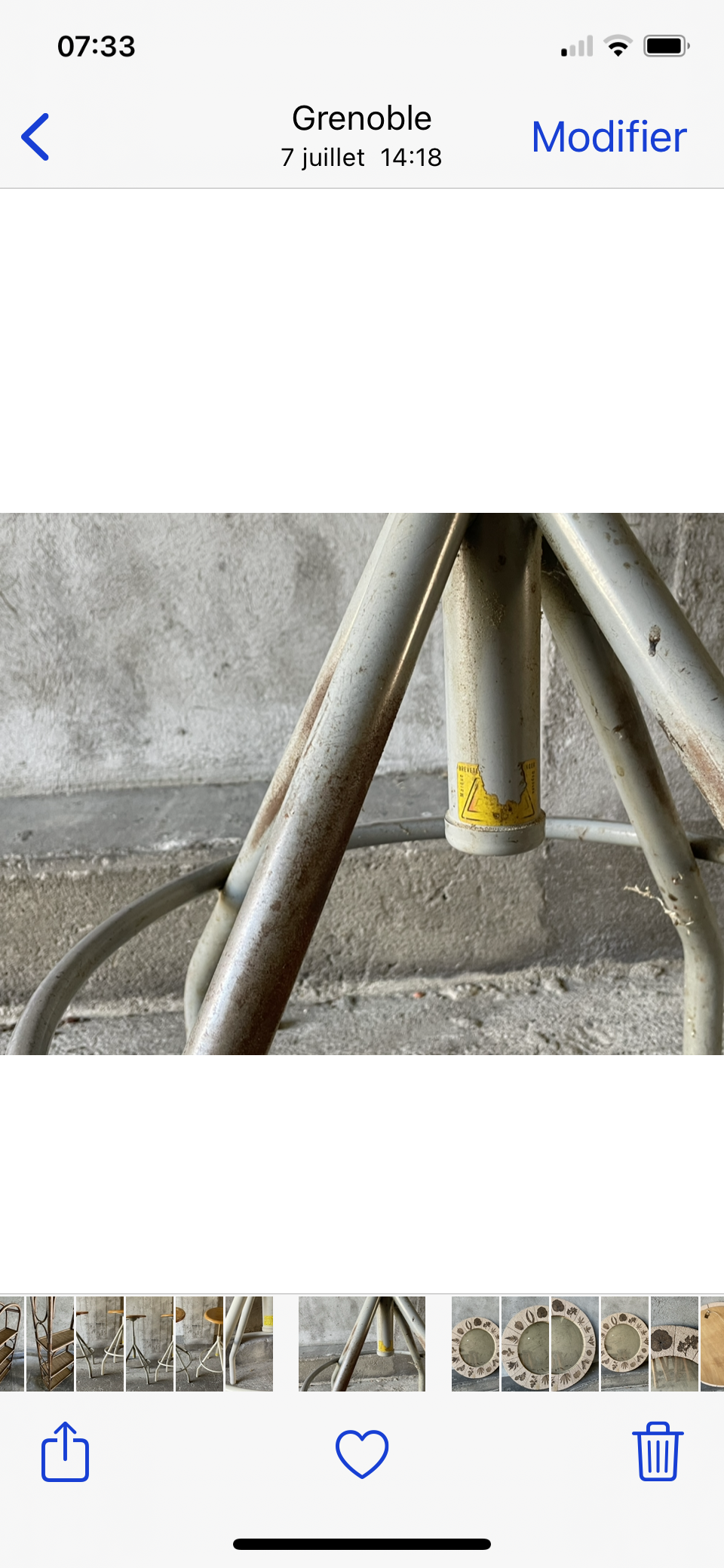 Pair of BAO workshop stools, 1950s