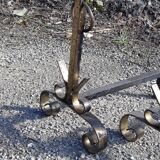 Pair of wrought iron andirons