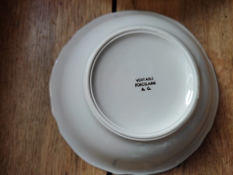 Cups Porcelain Pearly A G Dessert Bowl Liseré Golden Old Lot of 8