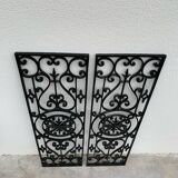 2 old art deco cast iron grid decorated with a rose window