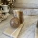 Pair of marble and onyx bookends