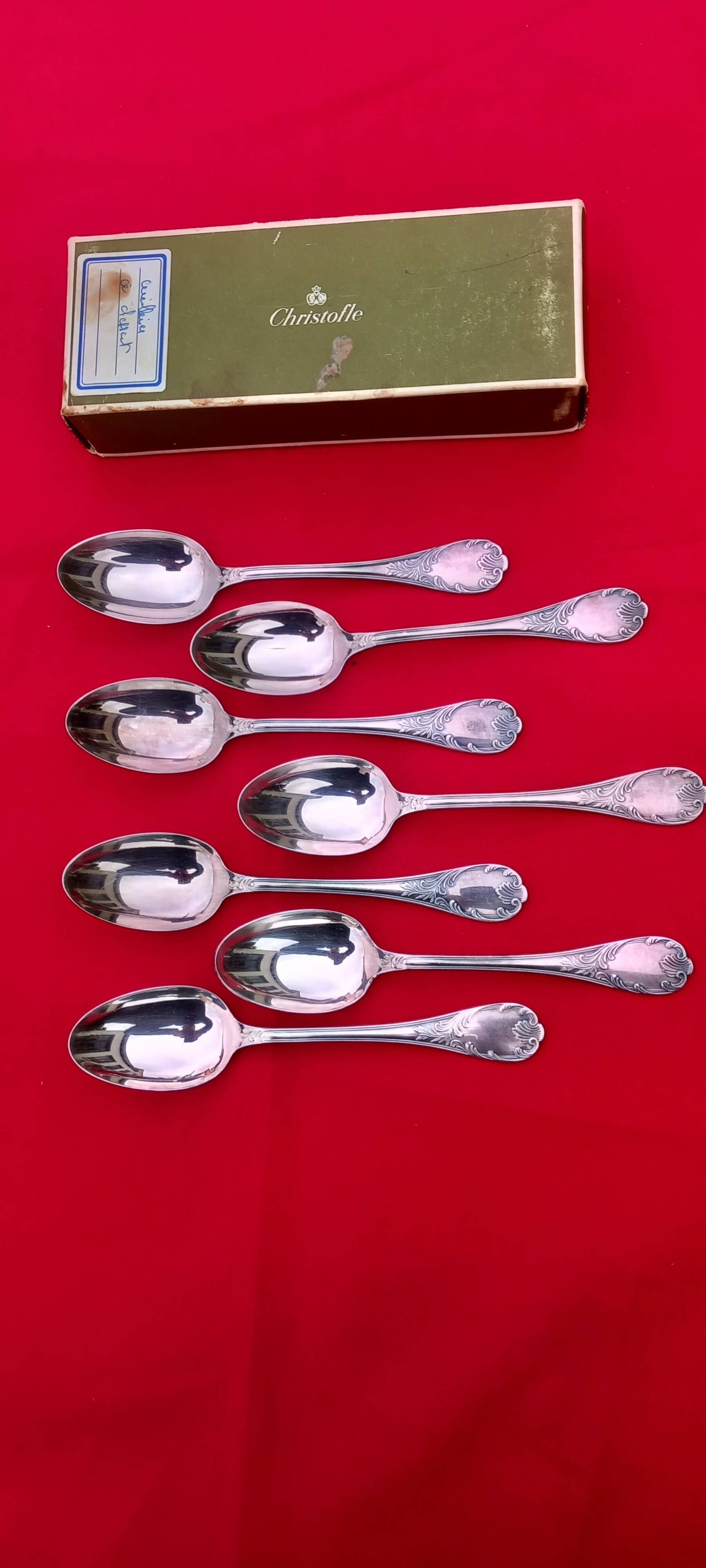 Christofle marly model - 7 dessert spoons - entremet
