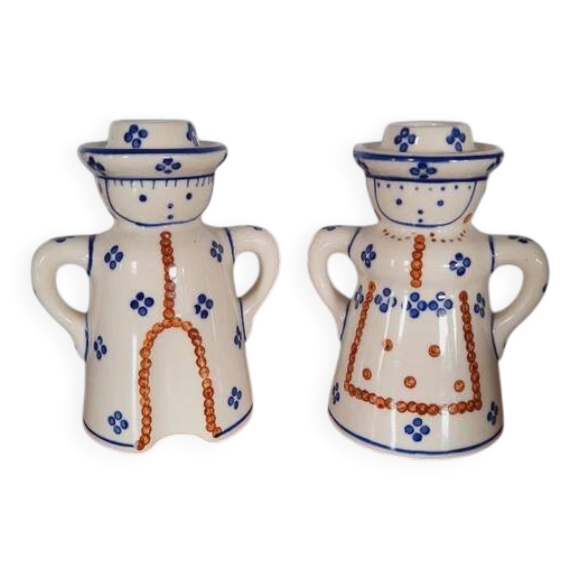 Pair of Polish ceramic candlesticks
