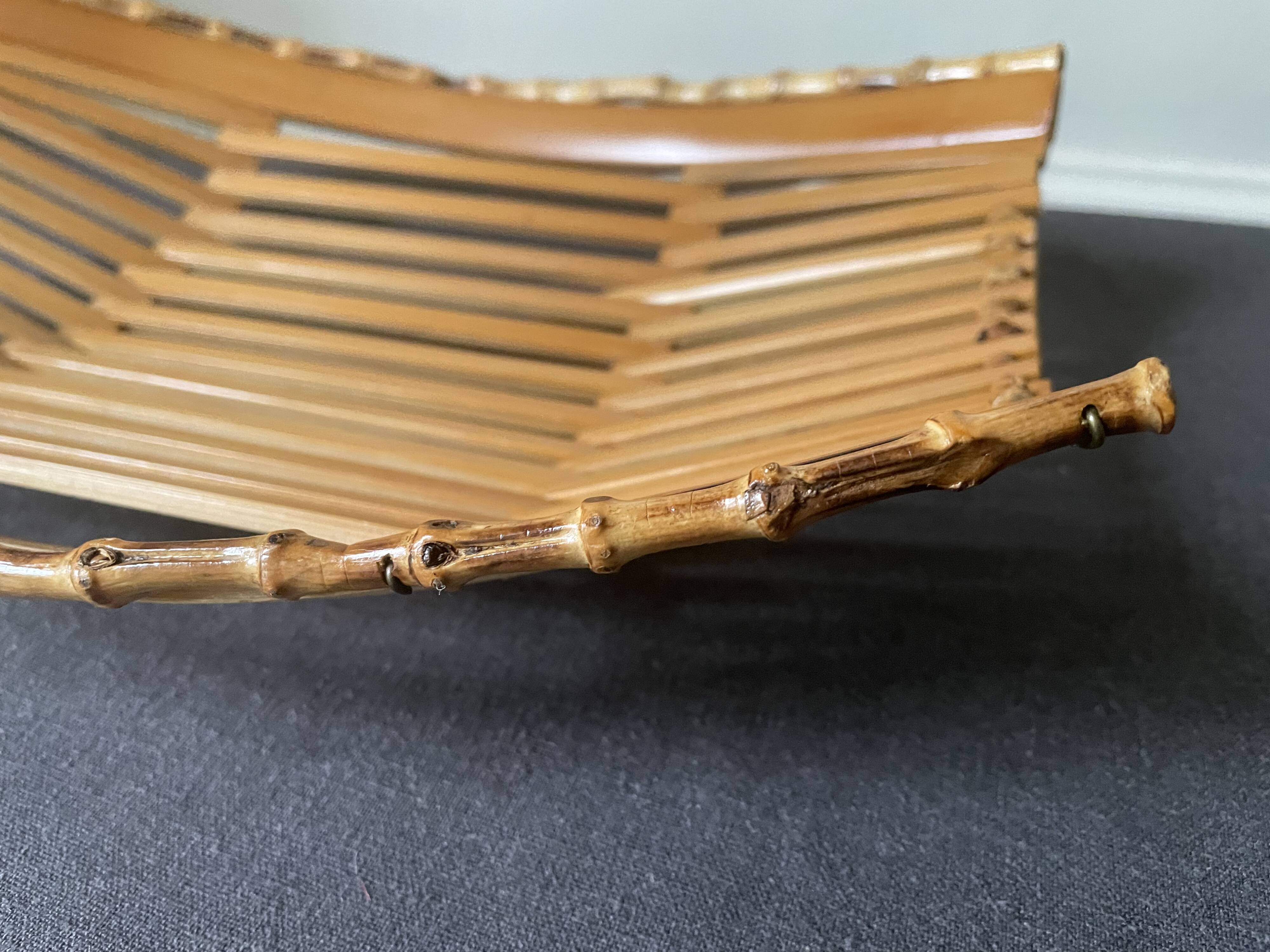 70s bamboo fruit basket