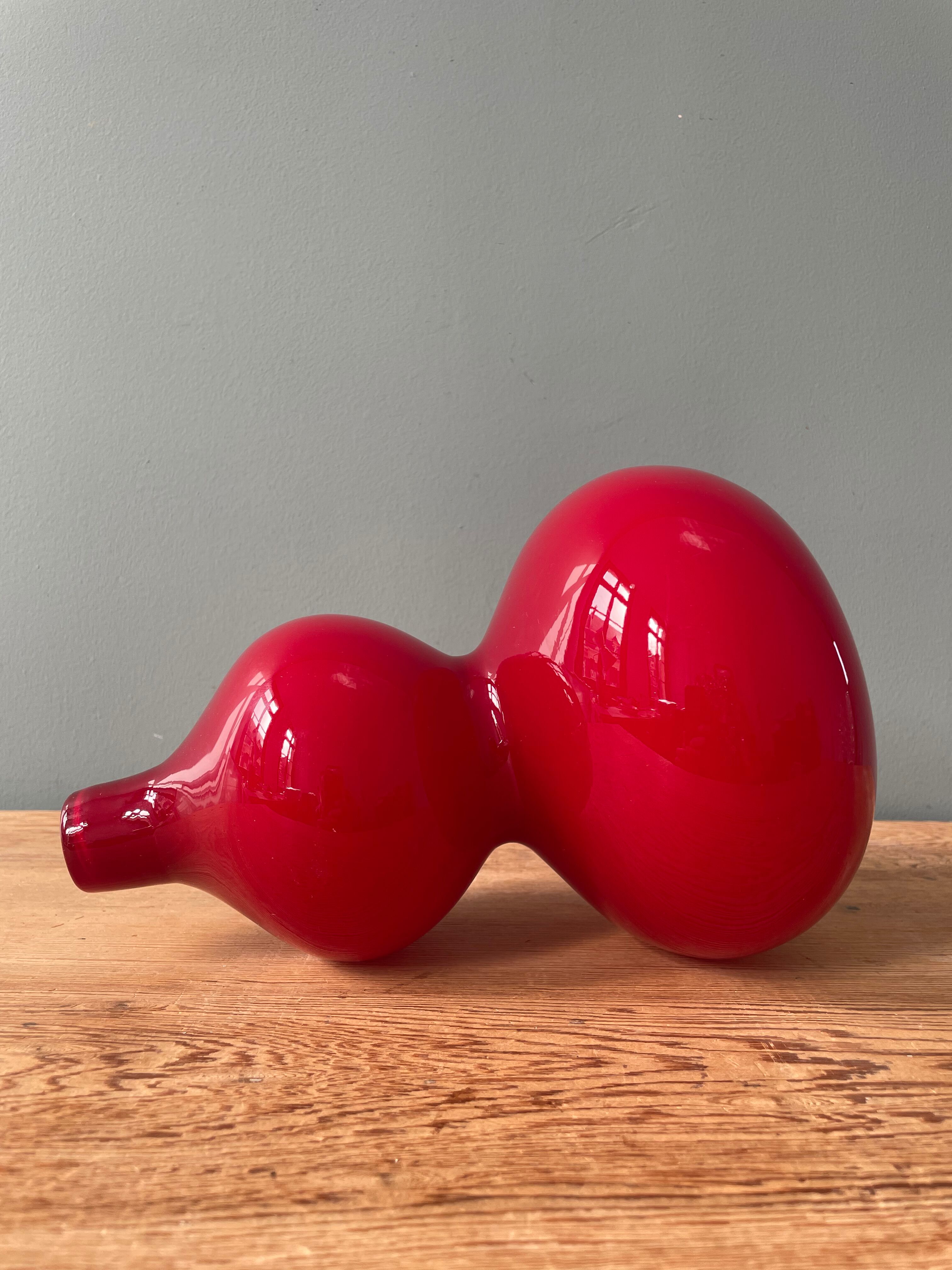 Holmegaard blown glass vase, Denmark 1960