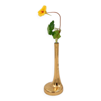 Asymmetrical brutalist flower vase in bronze by Heinz Goll, 1960s.