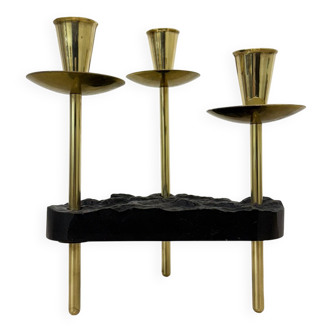 Chandelier en laiton et lucite, années 1970