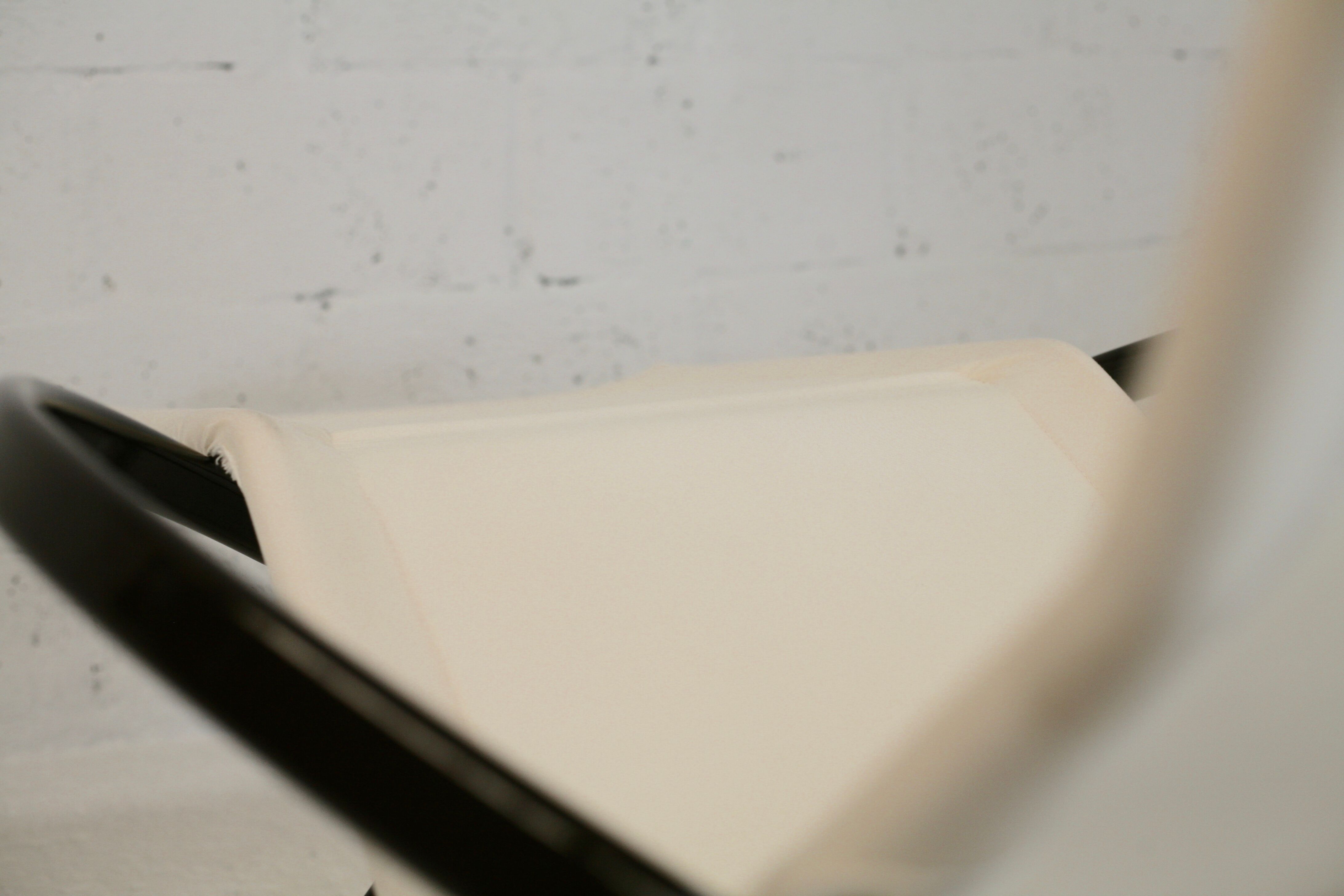 Roger Lecal rocking long chair, Jetstar model, brown lask and canvas, France, 1975