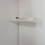 Vintage white lacquered metal tubular wall light, France 1970s