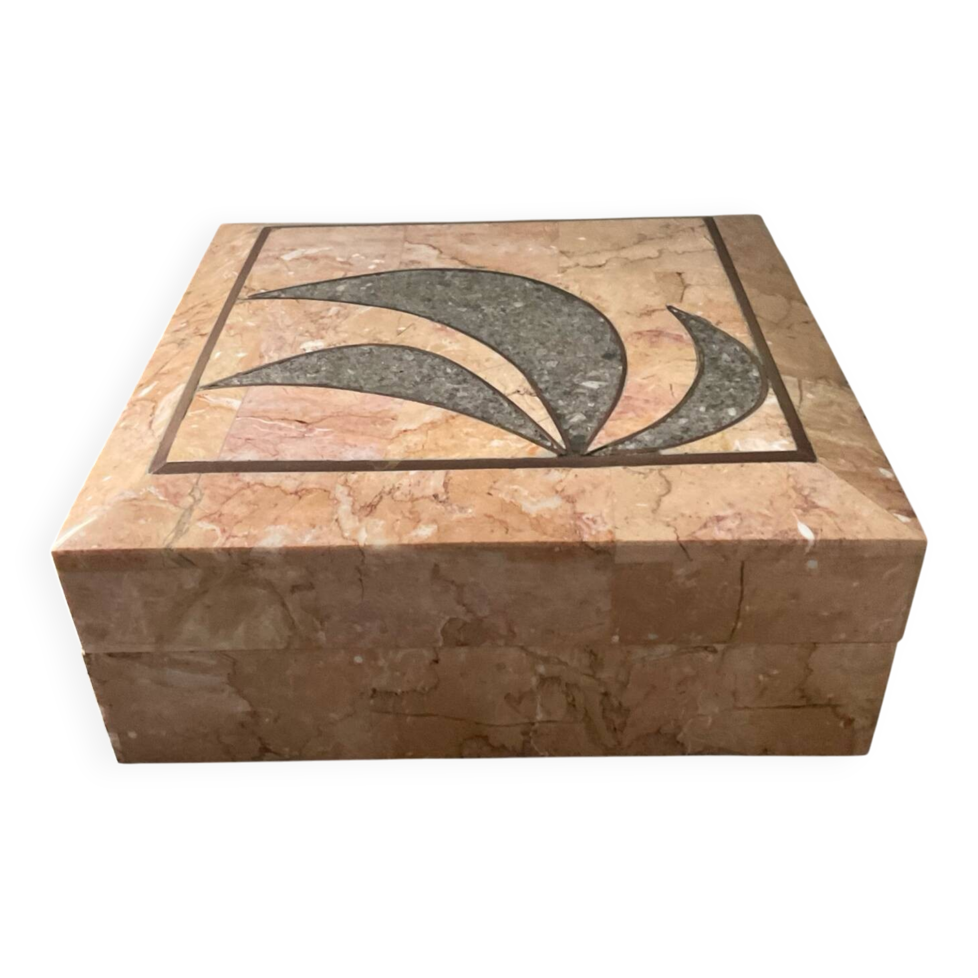 Maitland Smith jewellery box in tessellated stone
