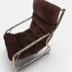 Chrome tubular lounge chair with corduroy – Space Age style 1970