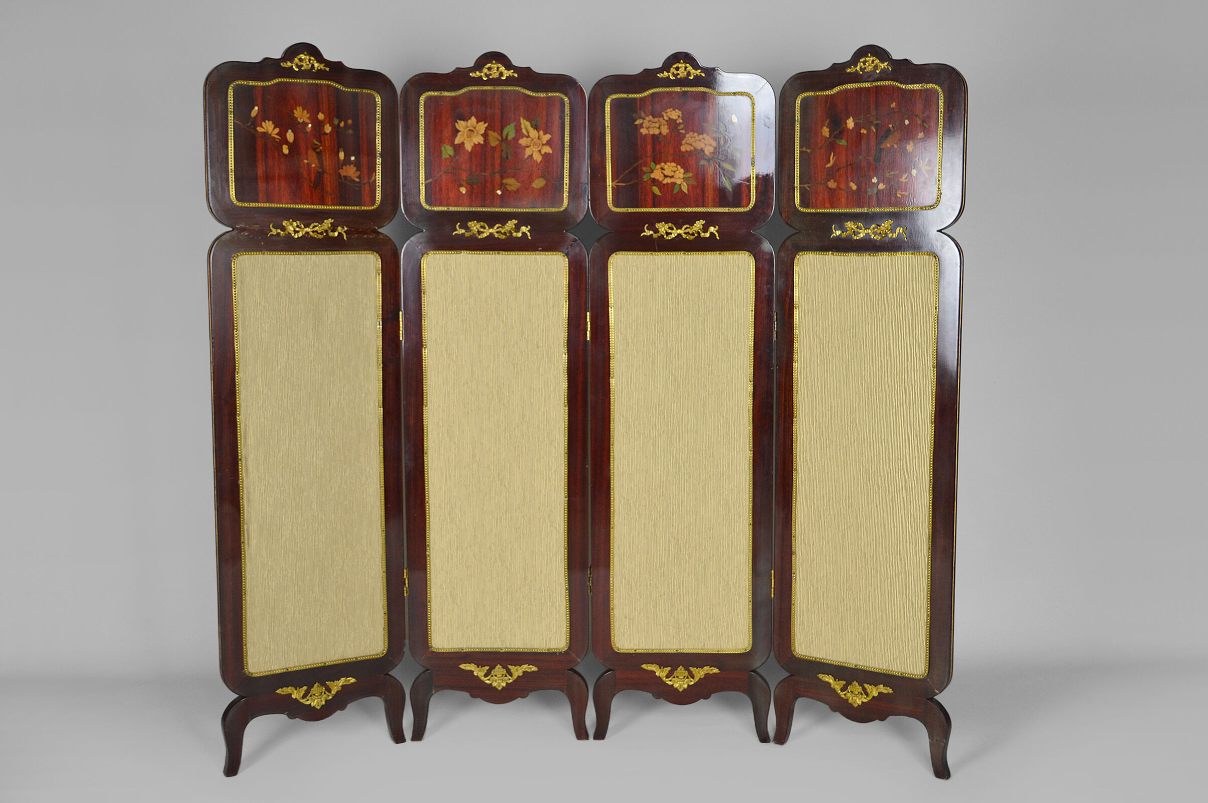 Neoclassical inlaid mahogany screen