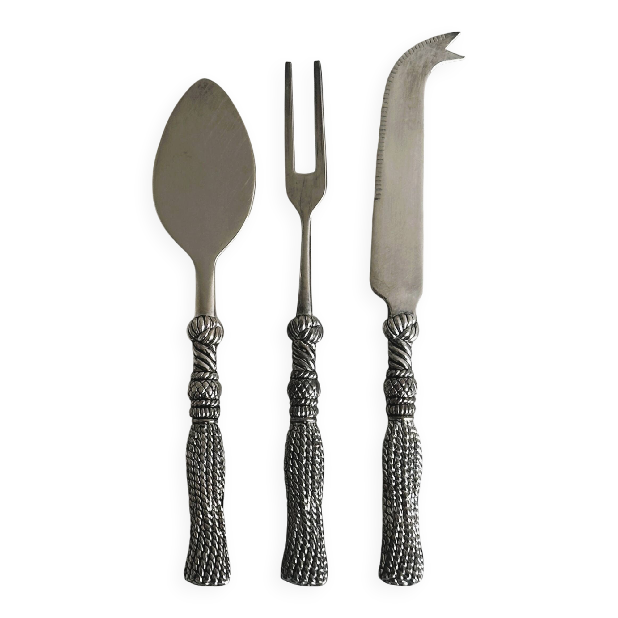 Set de 3 couverts à fromage en métal argenté