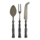 Set de 3 couverts à fromage en métal argenté