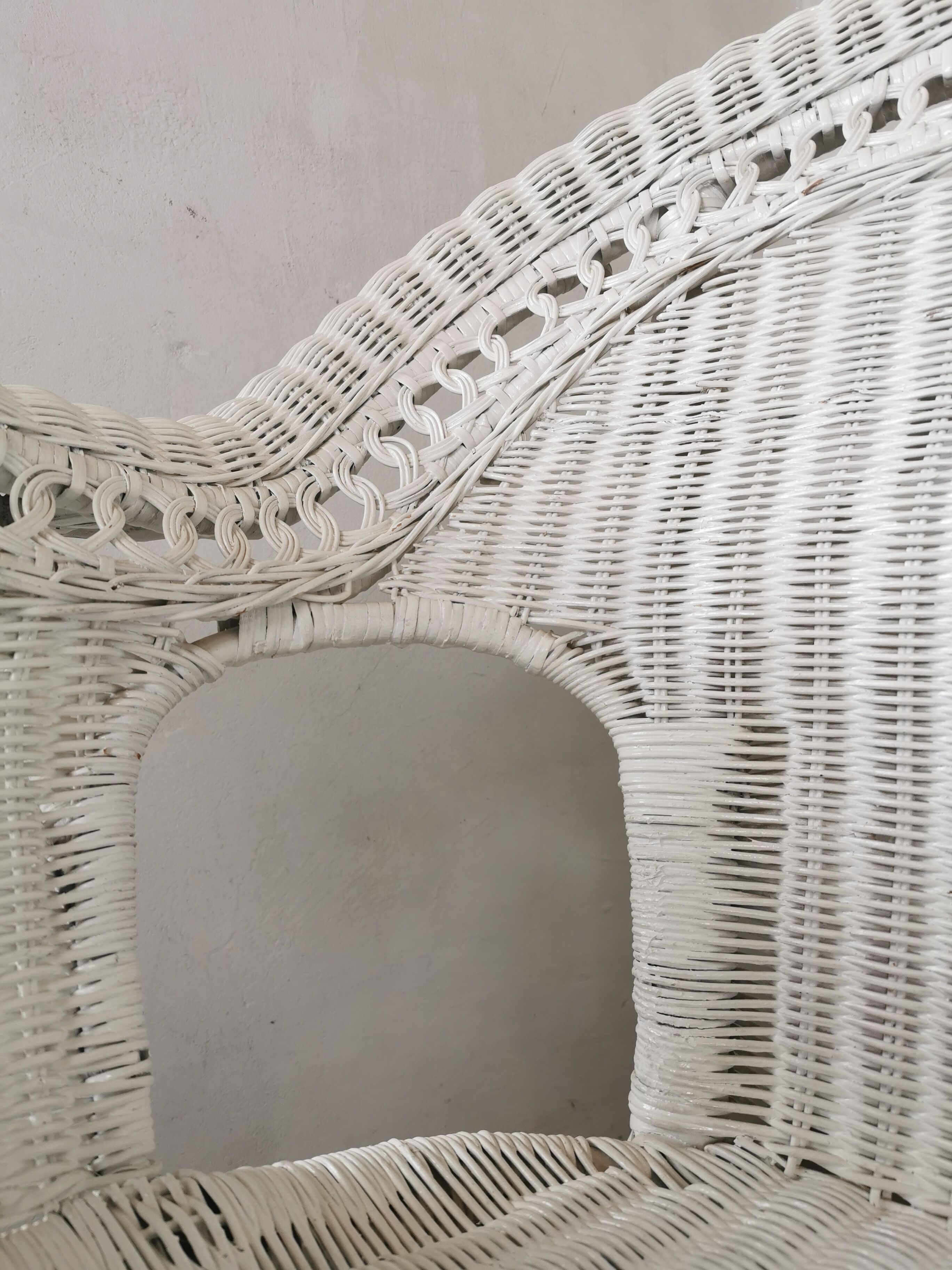 Wicker bench, rattan