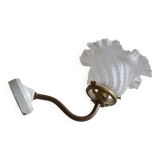 Swan neck wall lamp and its tulip, early 20th century.