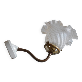 Swan neck wall lamp and its tulip, early 20th century.